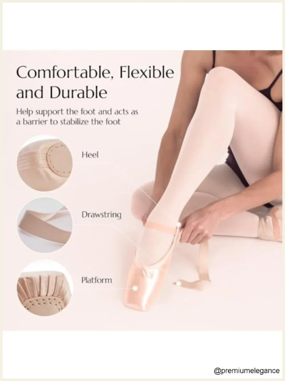 Satin Pointe Shoes for Ballet Dance with Ribbon